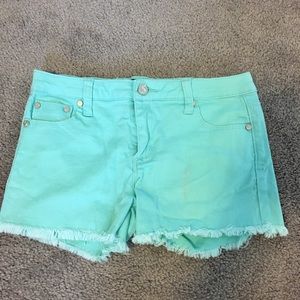 Mint Green Jean Shorts